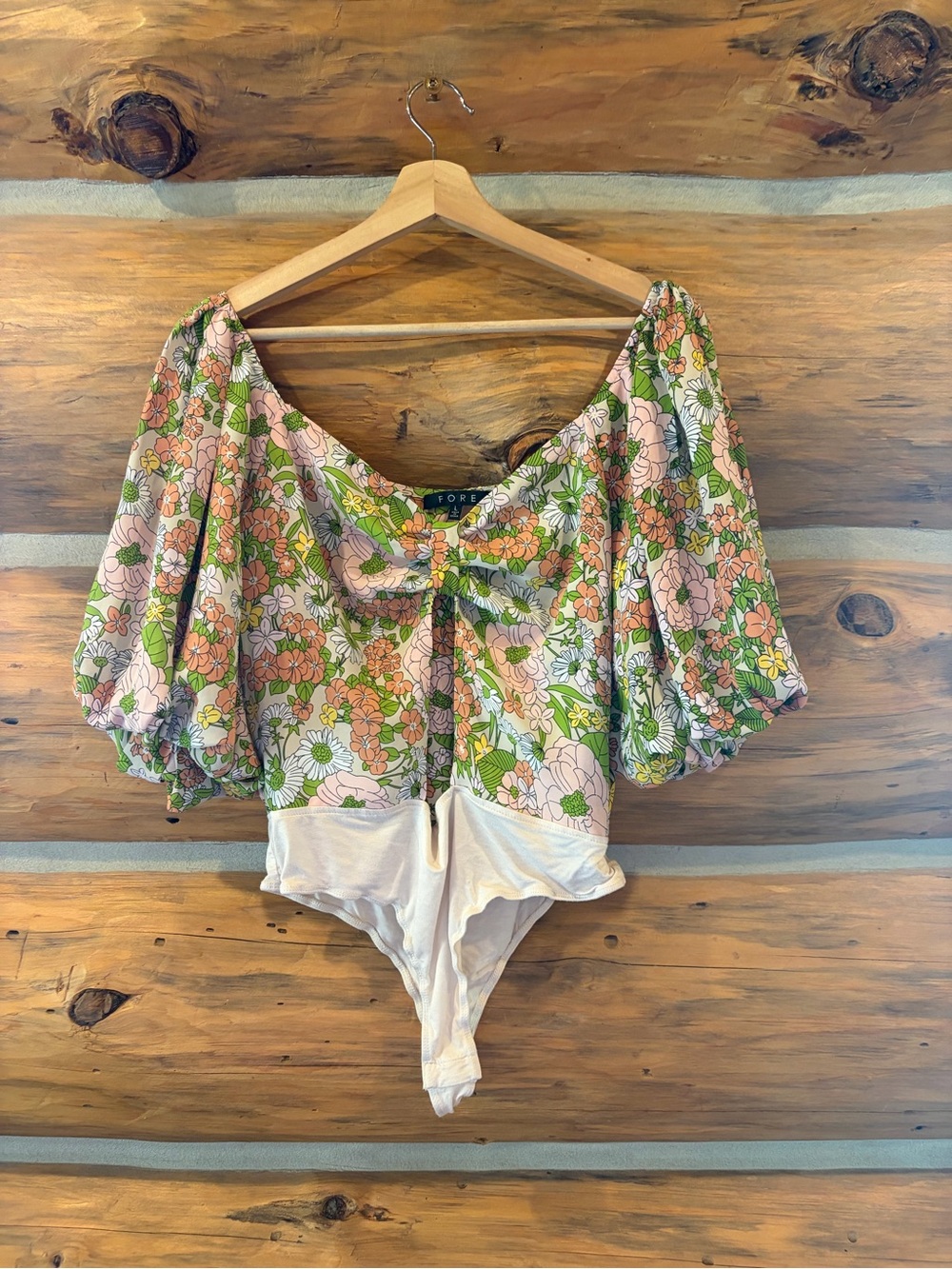 Fore Floral Bodysuit size Large - Picture 3 of 6